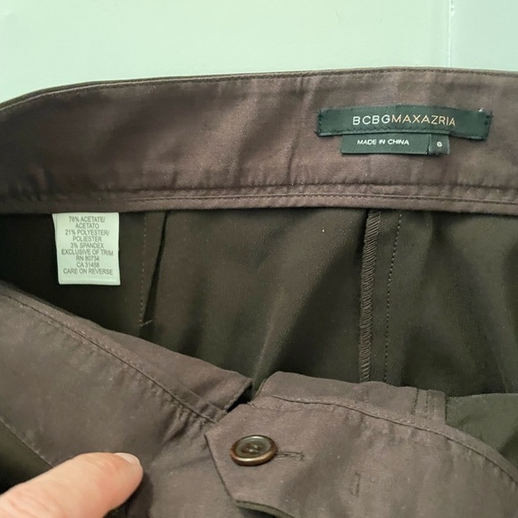 BCBGMaxAzria chocolate brown crop satin pants size 6 - Picture 8 of 11